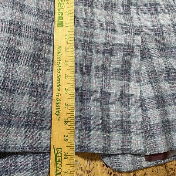 E.thomas Linen Wool Silk Blazer 46R Blue Pink Window Full Canvas Dual Vent - Picture 8 of 11